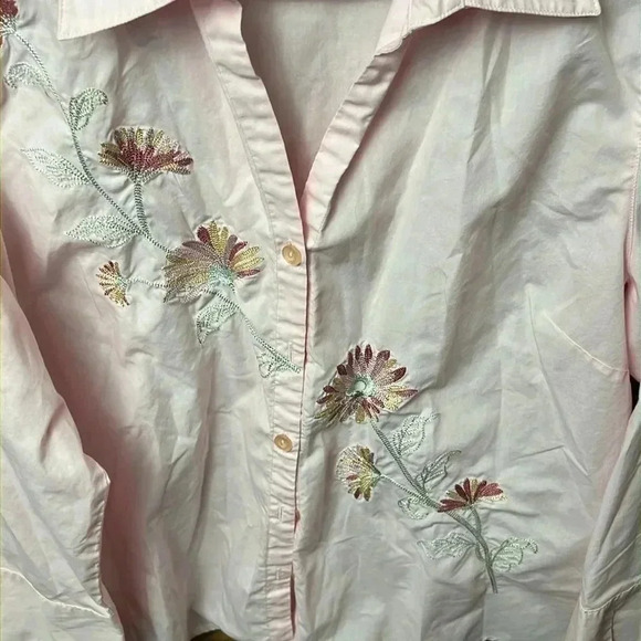 WOMENS DRAPERS & DAMON LARGE‎ PINK EMBROIDERED BUTTON DOEN SHIRT. - Picture 9 of 9